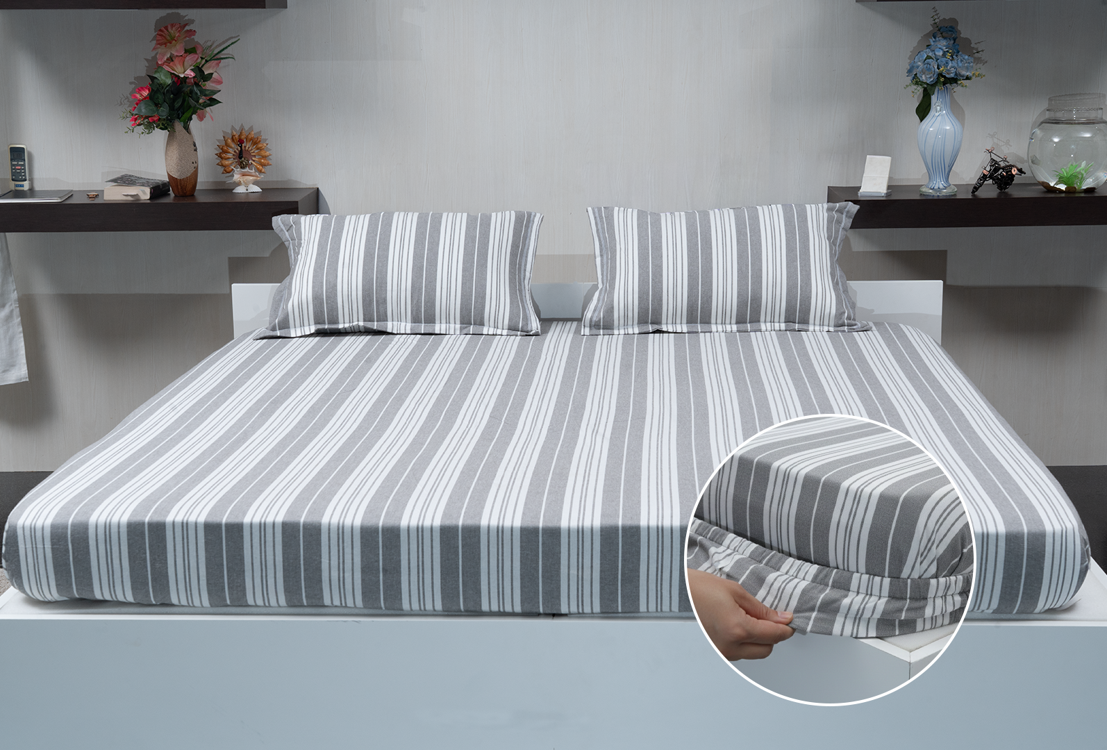 Misty Veil Grey – Fitted Sheet