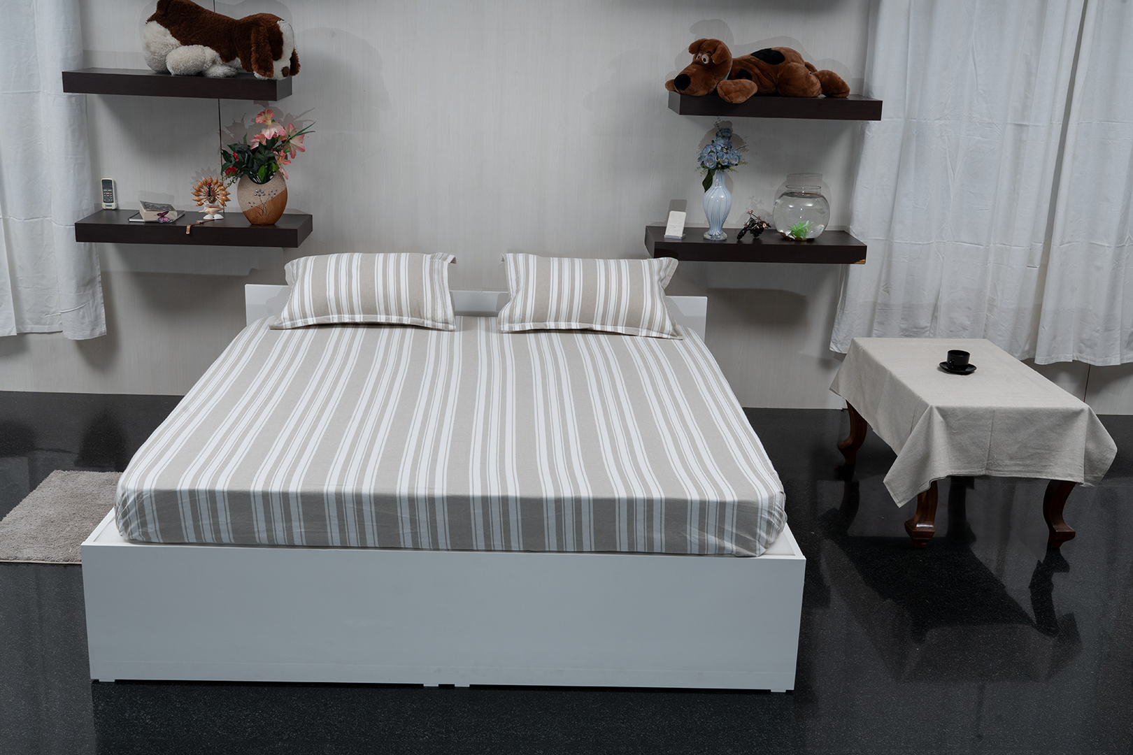 Serene Drift Beige – Bedspread with 2 Pillow Covers + Duvet Cover