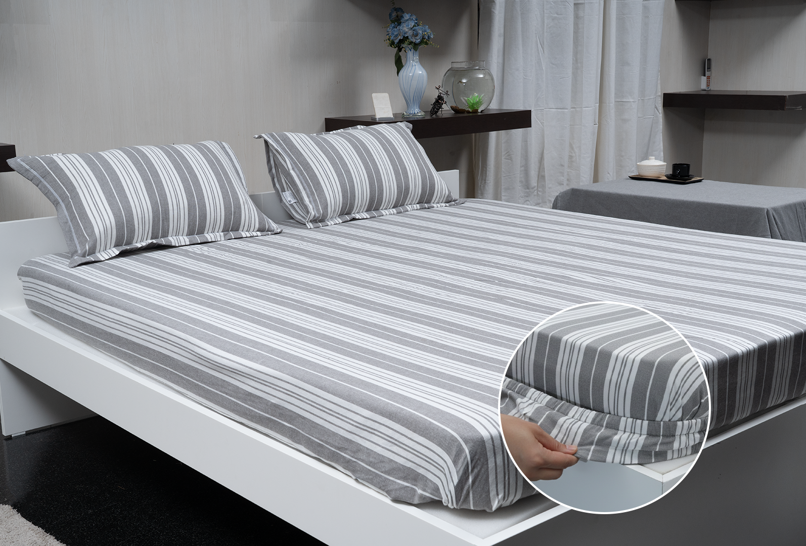Misty Veil Grey – Fitted Sheet
